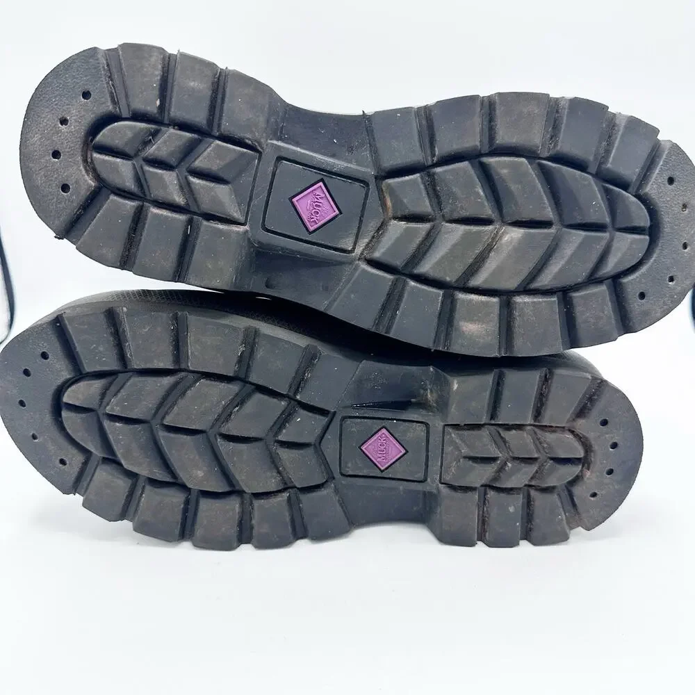 The Muck Boot Company Women's Size 10 Chore Classic Mid Black Purple Waterproof